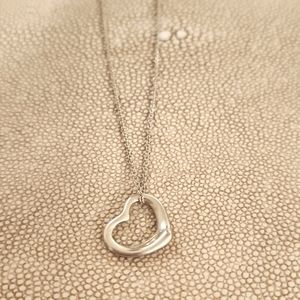 Tiffany & Co. Elsa Peretti Open Heart Sterling Silver Necklace